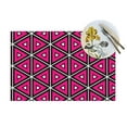 thumbnail image 4 of ZNDUO Placemats, 6 PCS Heat Resistant Stain Resistant Woven PVC Insulation Placemats, Durable Washable Elegant Table Mats for Dining-Pink Triangle Geometry, 18"x12", 4 of 6