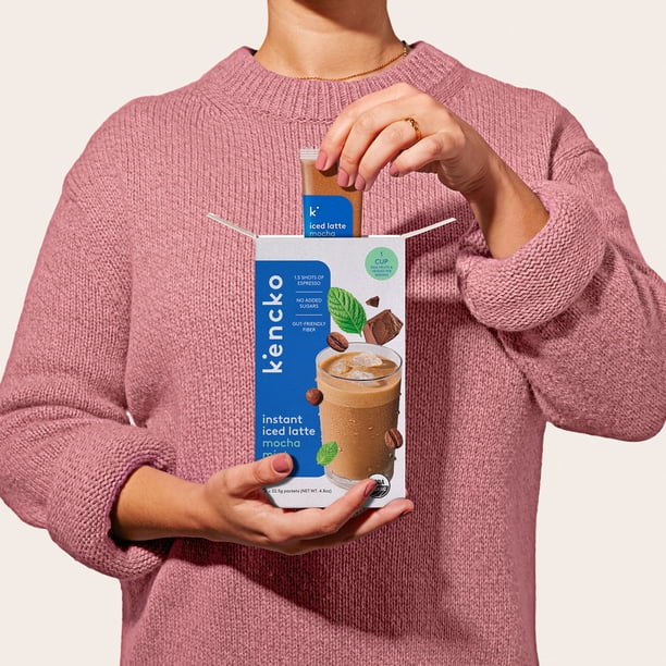 Kencko Mocha Mint Organic Instant Iced Latte, Powdered Drink Mix