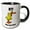 Black/White, variant on 3drose, Cute Funny Angry Duck Yells Wtf What the Flock Pun Cartoon, 11oz Two-tone Black Mug