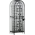 thumbnail image 4 of Wine Rack, Renaissance Wrought Iron Wine Jail – 45 Bottles Wine Holder 52 Inch Freestanding Floor Wine Rack with Slide-Lock Latch Door - Black, 4 of 6