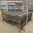 thumbnail image 3 of Garvee 5.5 ft Interlocking Steel Barricade, Powder-Coated Rust-Proof Crowd Control Fence w/ Removable Bridge Feet, Brown, 3 of 6