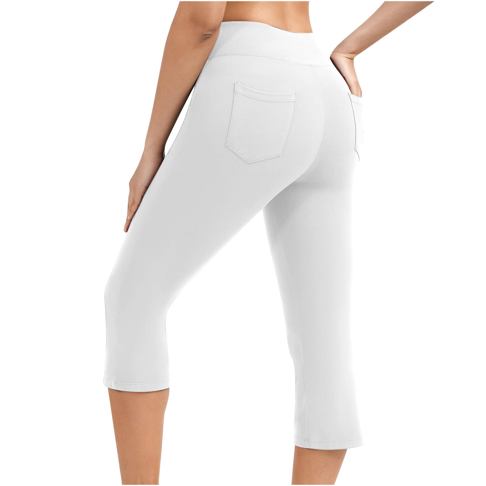 womens capri pants training pants with pockets gym biker shorts seamless  tight flare yoga capri pants crop sport pants 