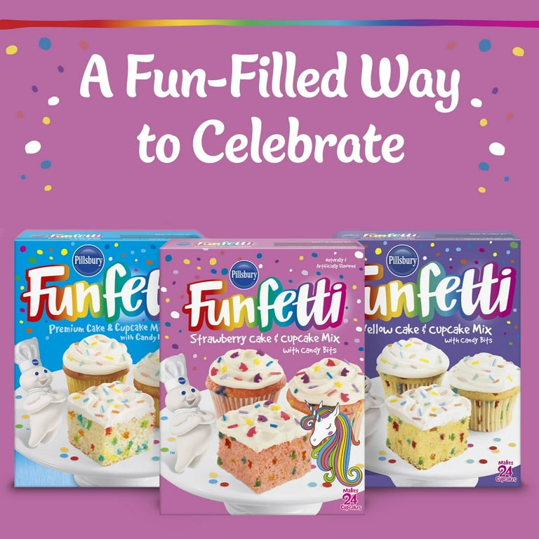 Pillsbury Funfetti Strawberry Cake Mix, Candy Bits, Unicorn