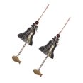 thumbnail image 2 of 2Pcs Metal Leather Pattern Wind Bells Decorative Hanging Pendant Traditional Wind Chime, 2 of 8