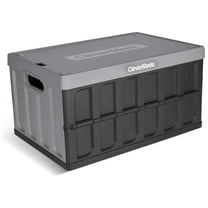 CleverMade Stackable Collapsible Storage Bin with Lids, 16 gal, Stone, 1 Pack