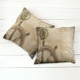 thumbnail image 2 of Ambesonne Vintage Throw Pillow Cover 2 Pack, Wooden Wheel Compass, 20", Beige, 2 of 6