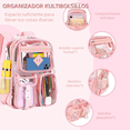 thumbnail image 4 of Mochila Transparente De Pvc Impermeable Escolar De Viaje Xtellar Rosa, 4 of 4