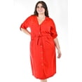 thumbnail image 4 of Vestido camisero de lino Roman Fashion /Tallas Extras, 2391 (Rojo) rojo 38, 4 of 7