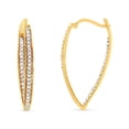 thumbnail image 2 of 10K Yellow Gold 1/2 Cttw Round-Cut Diamond Modern Hoop Earrings (I-J Color, I2-I3 Clarity), 2 of 7