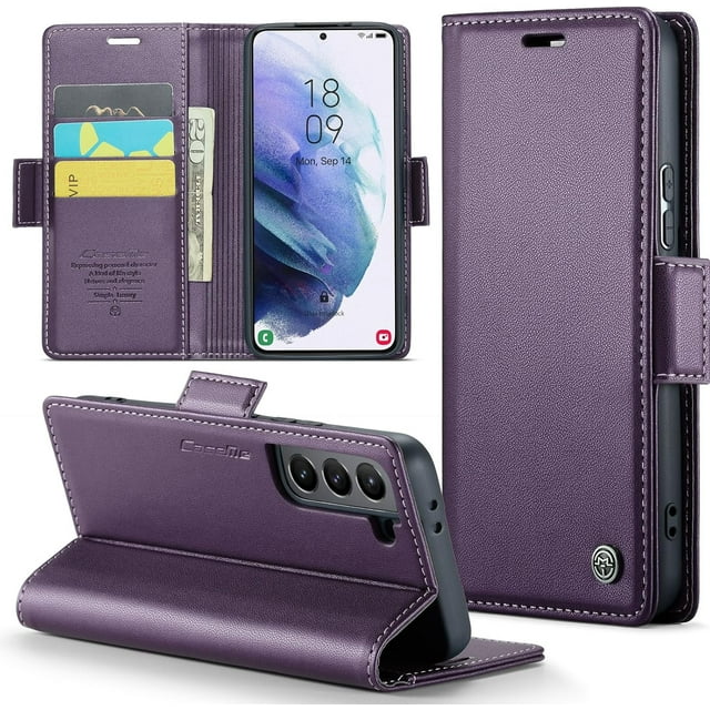 Funda tipo cartera para Samsung Galaxy S21 Plus 5G con bloqueo RFID, tarjetero, soporte magnético, funda protectora de piel con tapa para Samsung Galaxy S21 Plus 5G de 6,7 pulgadas
