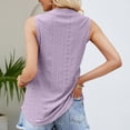 thumbnail image 4 of BRGZLK Women's Summer Tank Tops Fashion Solid V-Neck Vest Loose Fit Casual Hollow Pleated Sleeveless Top Purple S, 4 of 6