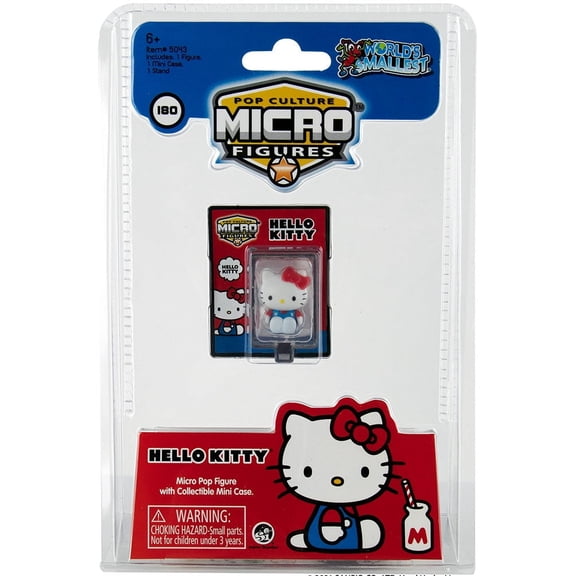 World’s Smallest Hello Kitty® Pop Culture Micro Figures - Blue Classic Sitting Pose