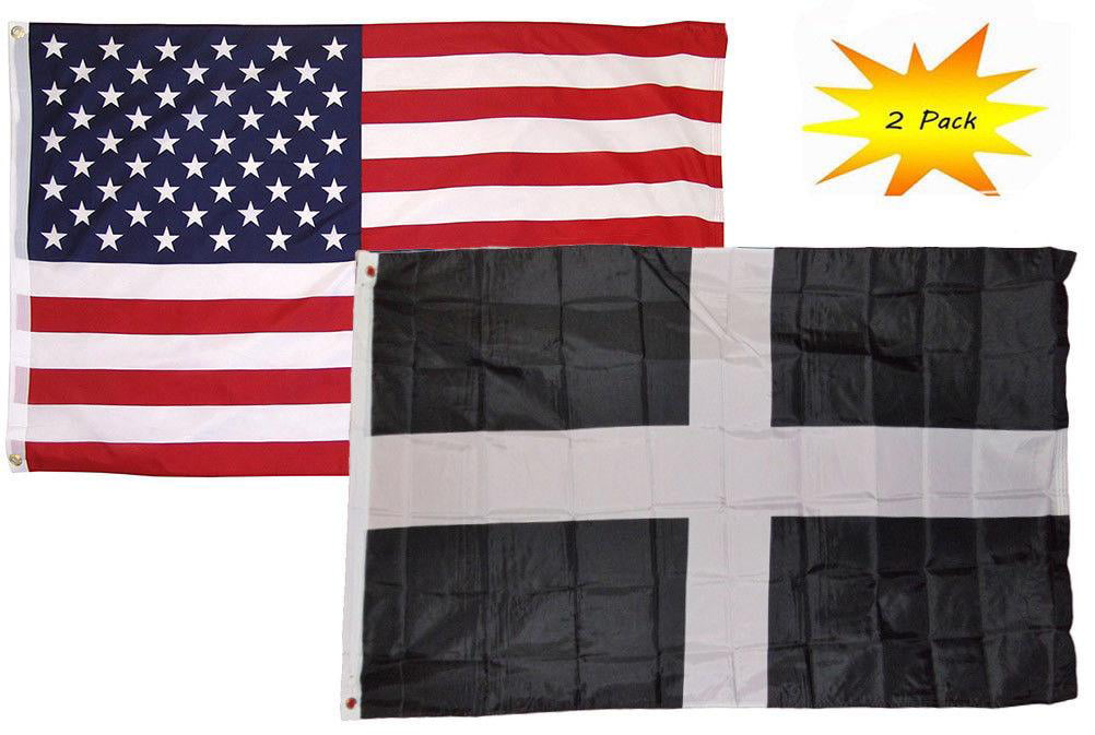 3x5 3’x5’ Wholesale Set USA American & Faroe Islands Flag Banner 2 Pack 