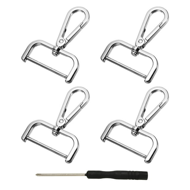 Uxcell Swivel Clasps Hook, ID Detachable Snap Hook with Screwdriver Silver White 1-1/2 Inch