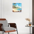 thumbnail image 3 of 14 Inch Wall Clock Battery Operated Silent Clock Decorative for Office, Kitchen, Outdoor, Living Room，Hawaii Beach with Palm Trees Graceful, 3 of 4