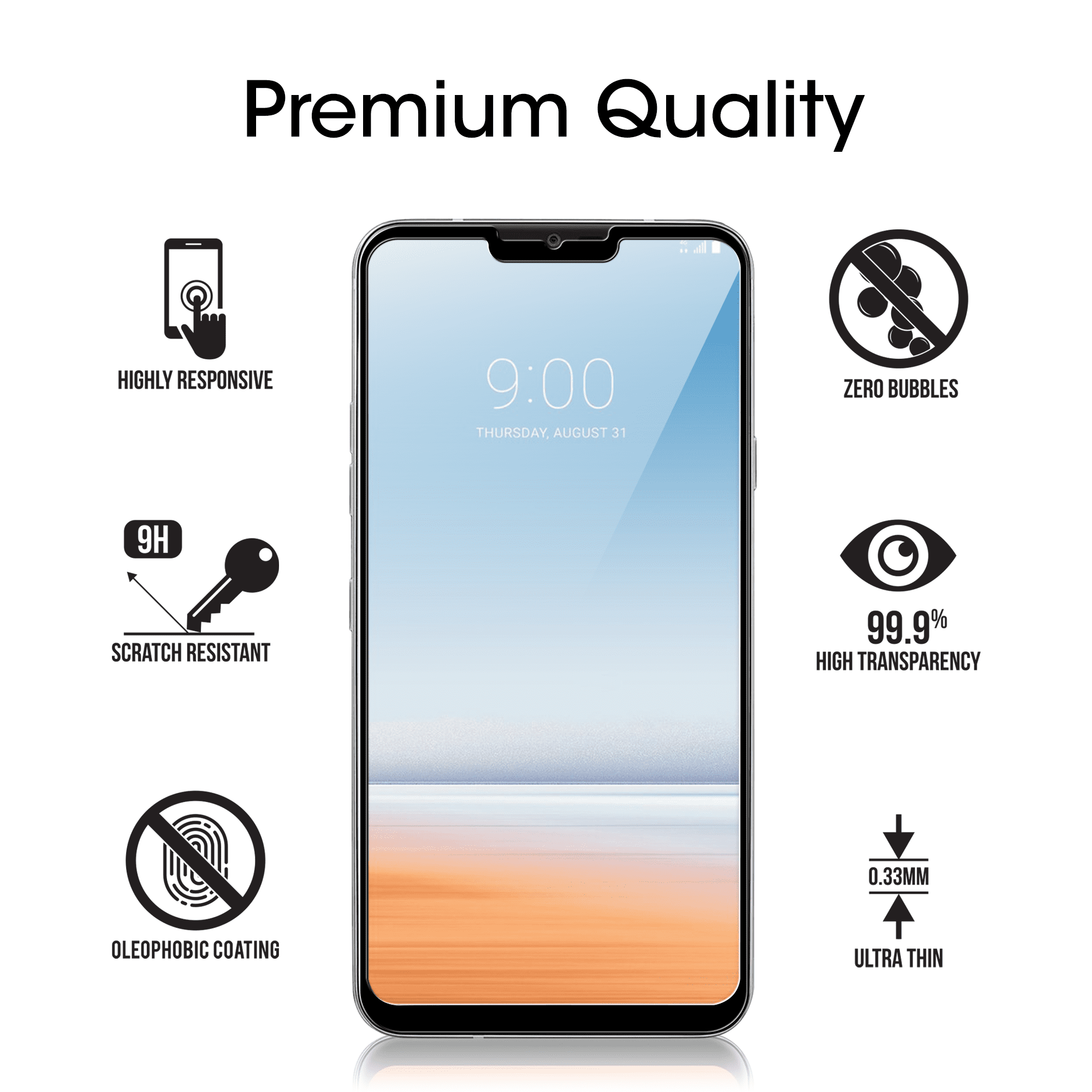 2018 GOBUKEE LG G7 ThinQ Screen Protector Ultra Clear/Anti-Shock/Double Tempered Glass/Case Friendly/Compatible with LG G7 ThinQ 2 Pack Full Cover 