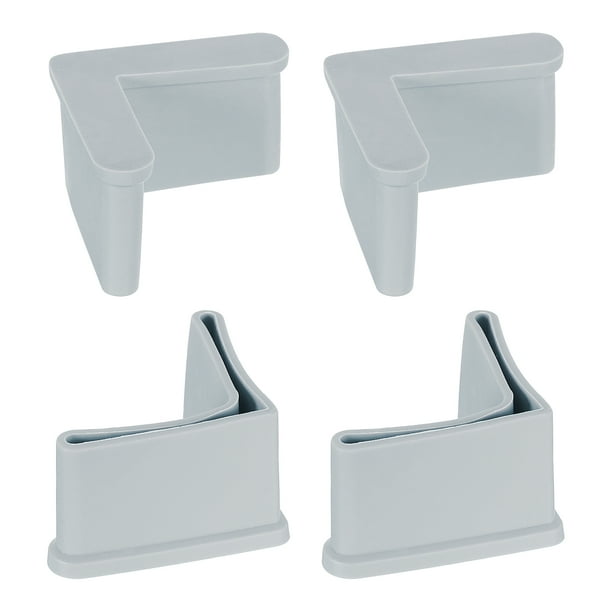 Uxcell 4Pack 1.57" x 1.57" Almohadilla de pie de hierro en ángulo, protector de tapa de pierna de plástico en forma de L, gris