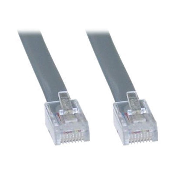 CableWholesale's Telephone Cord (Data), RJ45, Silver Satin, Straight, 25 foot