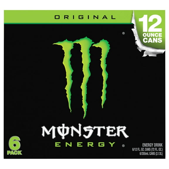 Monster Energy Original Green Energy Drink 6 pk Cans - 12 oz (Packaging May Vary)
