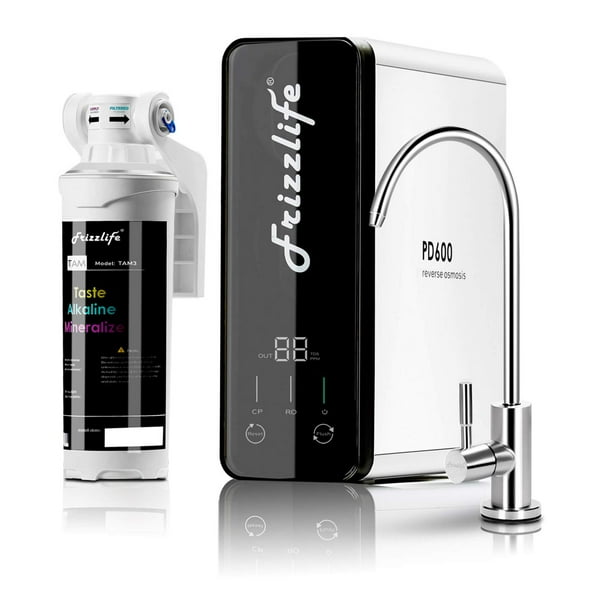Frizzlife 600G Tankless RO Reverse Osmosis Under Sink Water Filter System ,Alkaline and