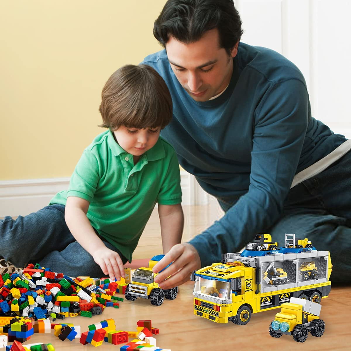 Robot Building Toys Set 6-in-1 649 Pieces Engineering Vehicles