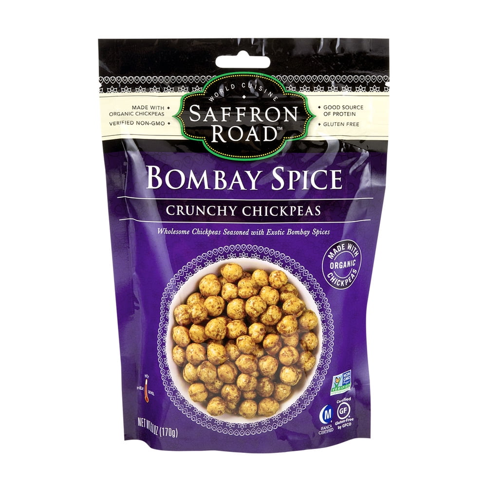 Saffron Road Crunchy Chickpeas Bombay Spice, 6.0 OZ by American Halal Company Inc.