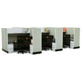 thumbnail image 1 of Modular Office Desk Furniture 67H 6pack Cluster Powered Cubicles, 1 of 5