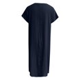thumbnail image 4 of Women Fashion Long Dress Solid Round Neck Pocket Pleated Short Sleeve Dress Woman's Casual Dresses Causal Maxi Dresses for Women Woman Tan Dress Easter Dresses for Women plus Size Maxi Dresses for, 4 of 4