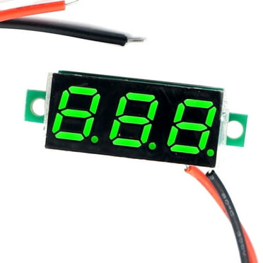(5 Pack) JacobsParts DC 2.4-30V 2-Wire Voltmeter 3-Digit LED Display Panel Volt Meter Digital Voltage Tester (Green)