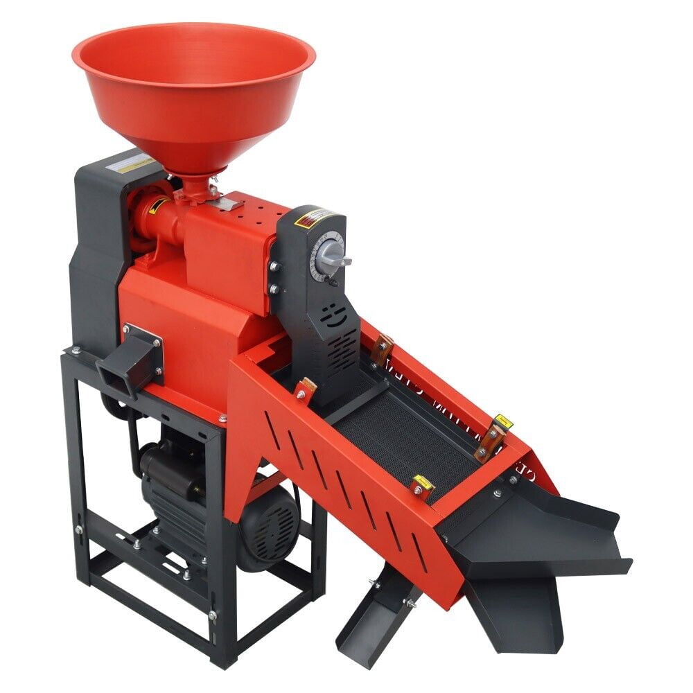 Efficient Rice Milling Machine with Dual Vibrating Screens Grain Peeling Machine 130-170kg/h 220V