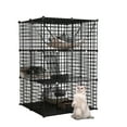 thumbnail image 6 of Uforic 41" Large 3-Tier Cat Cage with Extra Large Hammock - Indoor Metal Playpen for 1-2 Cats, Black, 6 of 6