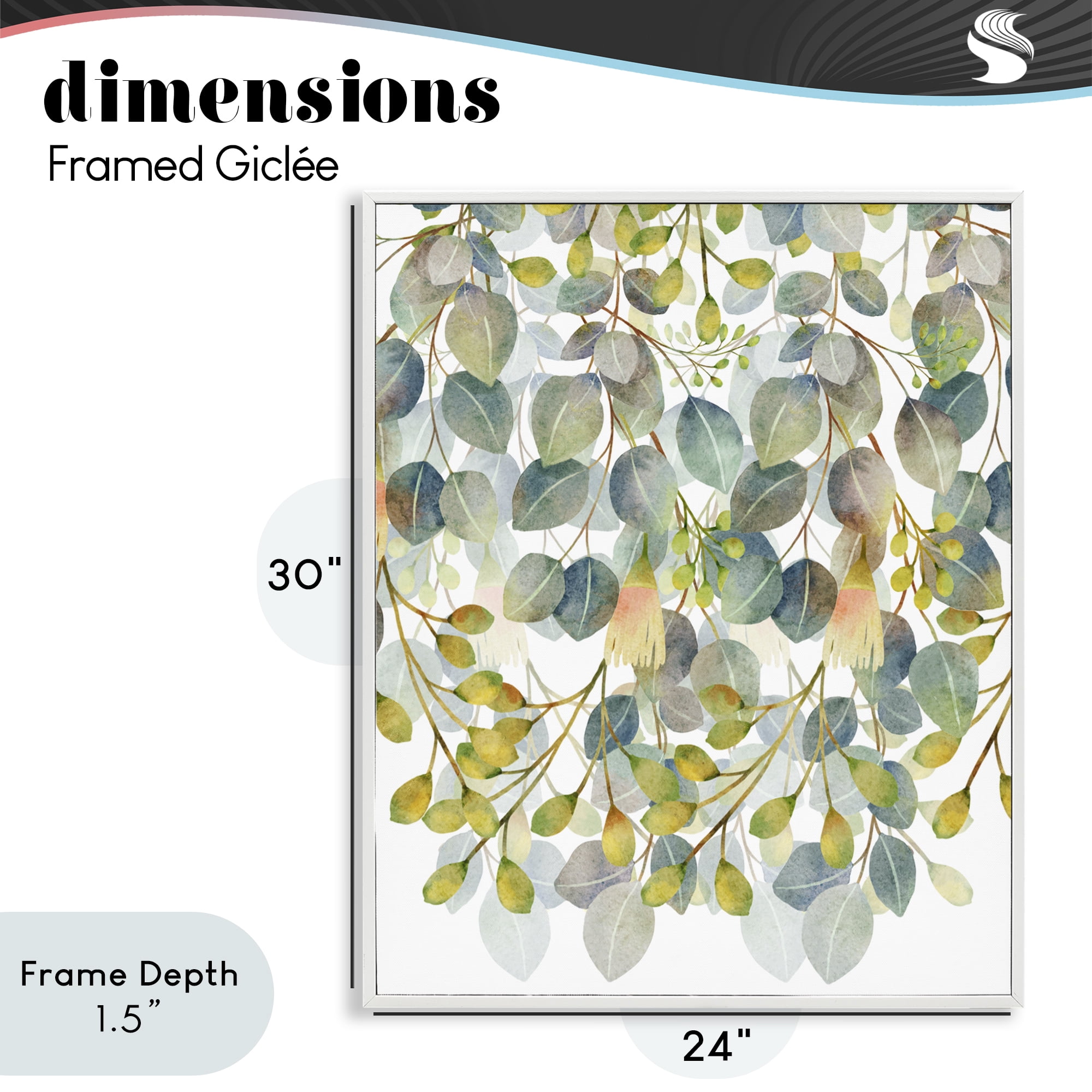 Stupell Industries Hanging Layered Botanicals White Framed Giclee Art, design by Marcus Prime