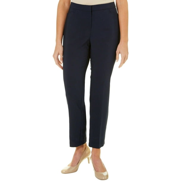 Rafaella - rafaella women's lightweight satin twill ankle pant, navy ...