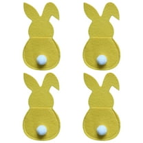 Utoimkio Easter Decorations for Tree Set Of 4 Bunny Flatware Holders Easter Bunny Cutlery Bag Rabbit Cutlery Set with Tail Easter Decor