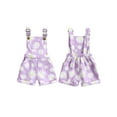thumbnail image 2 of Suagox Little Girl Summer Overall Shorts Casual Floral Print Sleeveless Romper Jumpsuit for Newborn Toddler Cute Clothes for 12-18 Months And 1-5 Years Old Baby, 2 of 10