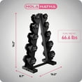 thumbnail image 3 of HolaHatha 2, 3, 5, 8, and 10 Pound Neoprene Dumbbell Weight Set with Rack, 3 of 11