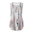 thumbnail image 3 of asdoklhq Womens Plus Size Tops,Women Summer Tops Casual Button Pleated Crewneck Printed Sleeveless Tunic T-Shirt Loose Blouse Tee, 3 of 3