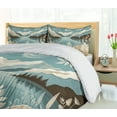 thumbnail image 5 of Ambesonne Lake Duvet Cover Set, Calm Mountains Scenery Botany, Queen, Pale Teal Tan and Brown, 5 of 6