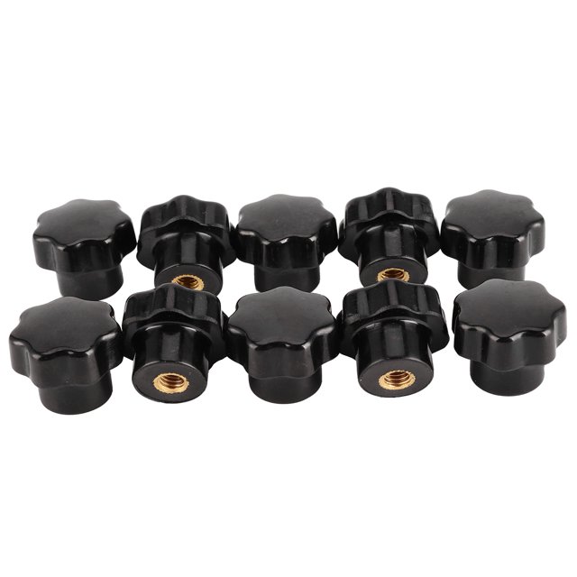 10Pcs Nuts Knob Grip Handle 7-Star with Female Thread Brass Core M6x25 for Machine Tool