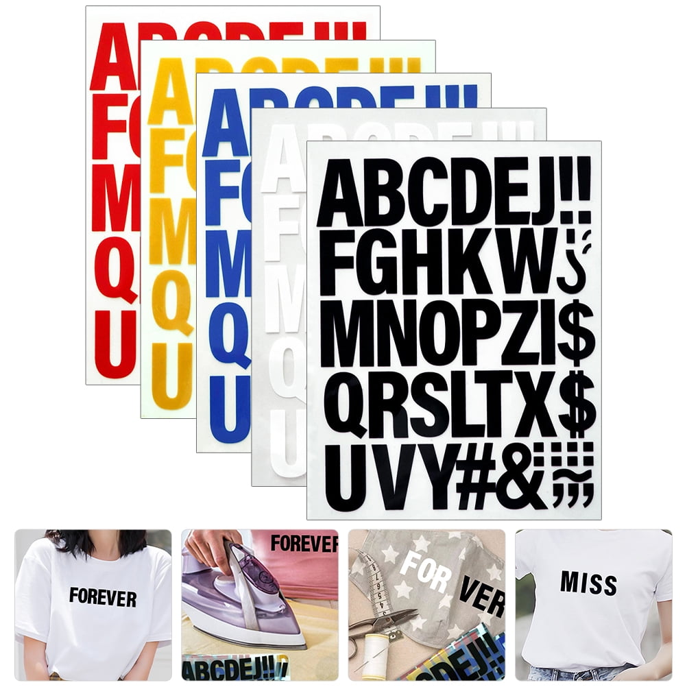 Eease Iron on Letter Patches - 5pcs Heat Transfer Alphabets for DIY Clothes & Crafts