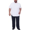 thumbnail image 2 of INSPIRE CHIC Outfit Men's Big & Tall with Chest Pocket Button Down Short Sleeve Business Shirts XL White, 2 of 5