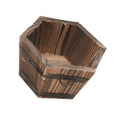 thumbnail image 3 of koolsoo Rustic Hexagonal Wooden Bucket Garden Planter Window Box Herb Storage Box 10cm, 3 of 4
