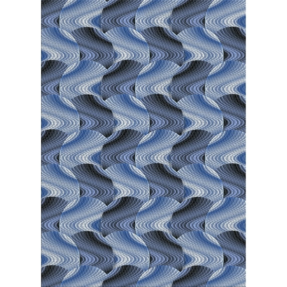 Ahgly Company Machine Washable Indoor Rectangle Transitional Blue Jay Blue Area Rugs, 5' x 8'
