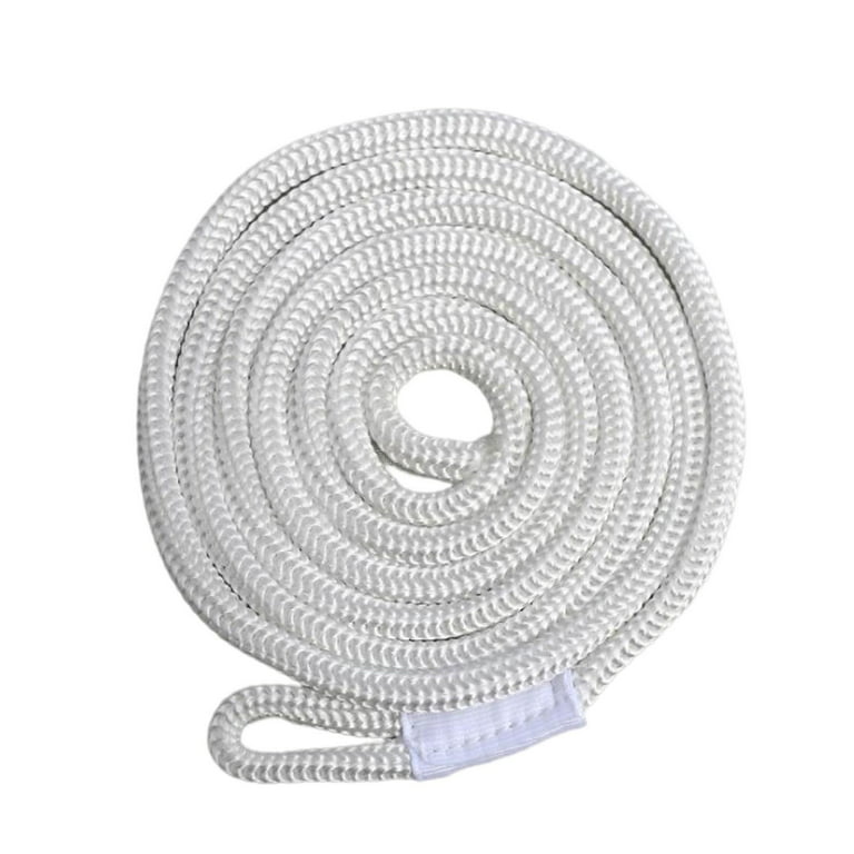 Double Braided Flexible 6ft 3/8inch Marine Rope Bumpers Buoys Hanging Rope High Strength for G3 G2 G4 G5 Pontoon Yacht, Size: 0.95cmx200cm, White