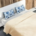 thumbnail image 5 of Yayeee Pillowcase Standard Size Set of 2 Satin Wrinkle Resistant Pillow Case, Blue Floral Pattern, 5 of 7