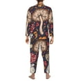thumbnail image 5 of Kll Forest Wild Mushroom Sleepwear Mens Flannel Pajamas,Long Cotton Pj Set, 5 of 9