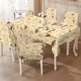 thumbnail image 2 of TSOVTHRID Rooster Chicken Duck Floral Print 5 Pcs Table Cloth with Chair Covers Set Easy-Clean Elastic Rectangle Tablecloth with Seat Slipcover Set for Home Restaurant Hotel Decor, 2 of 7