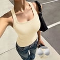 thumbnail image 2 of Women's Solid Color Tank Top with Built In Chest Bra, 2 of 7