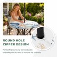 thumbnail image 4 of Round Outdoor Tablecloth with Umbrella Hole and Zipper, Navy Blue Coastal Tablecloth with Elastic Waterproof, Shell Starfish Coral Nautical Summer Beach Patio Table Covers for 31" - 35" Pool Tables, 4 of 9