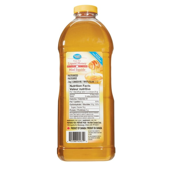 Great Value Pure Pasteurized White Liquid Honey Walmart.ca